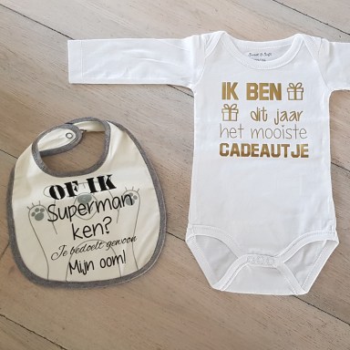 Set cadeau baby geboorte met tekst oom